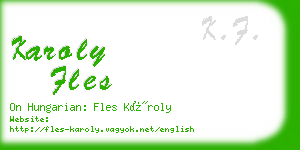 karoly fles business card